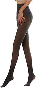 fleece lined sheer black tights|More.